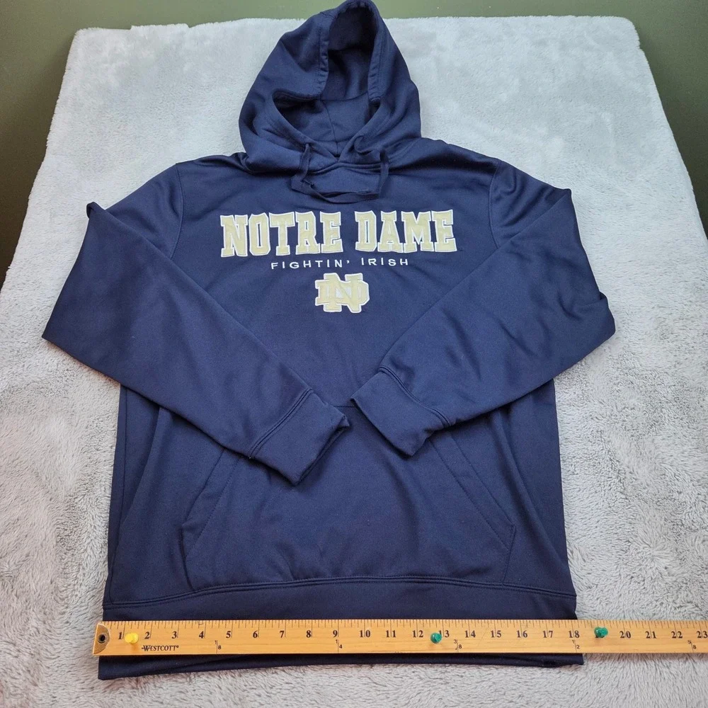 Colosseum Notre Dame Hoodie Mens M Fighting Irish Embroidered Sweatshirt Navy